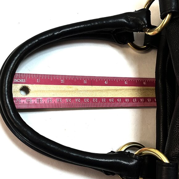 Worthington Black Cowhide Leather Satchel Handbag 14.5" L x 8" T 6" W - Picture 11 of 13